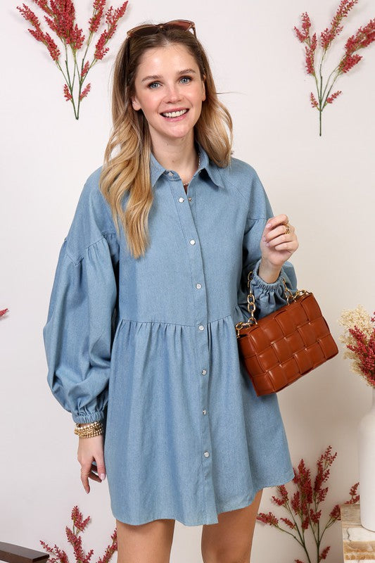 Denim Button Down Dress