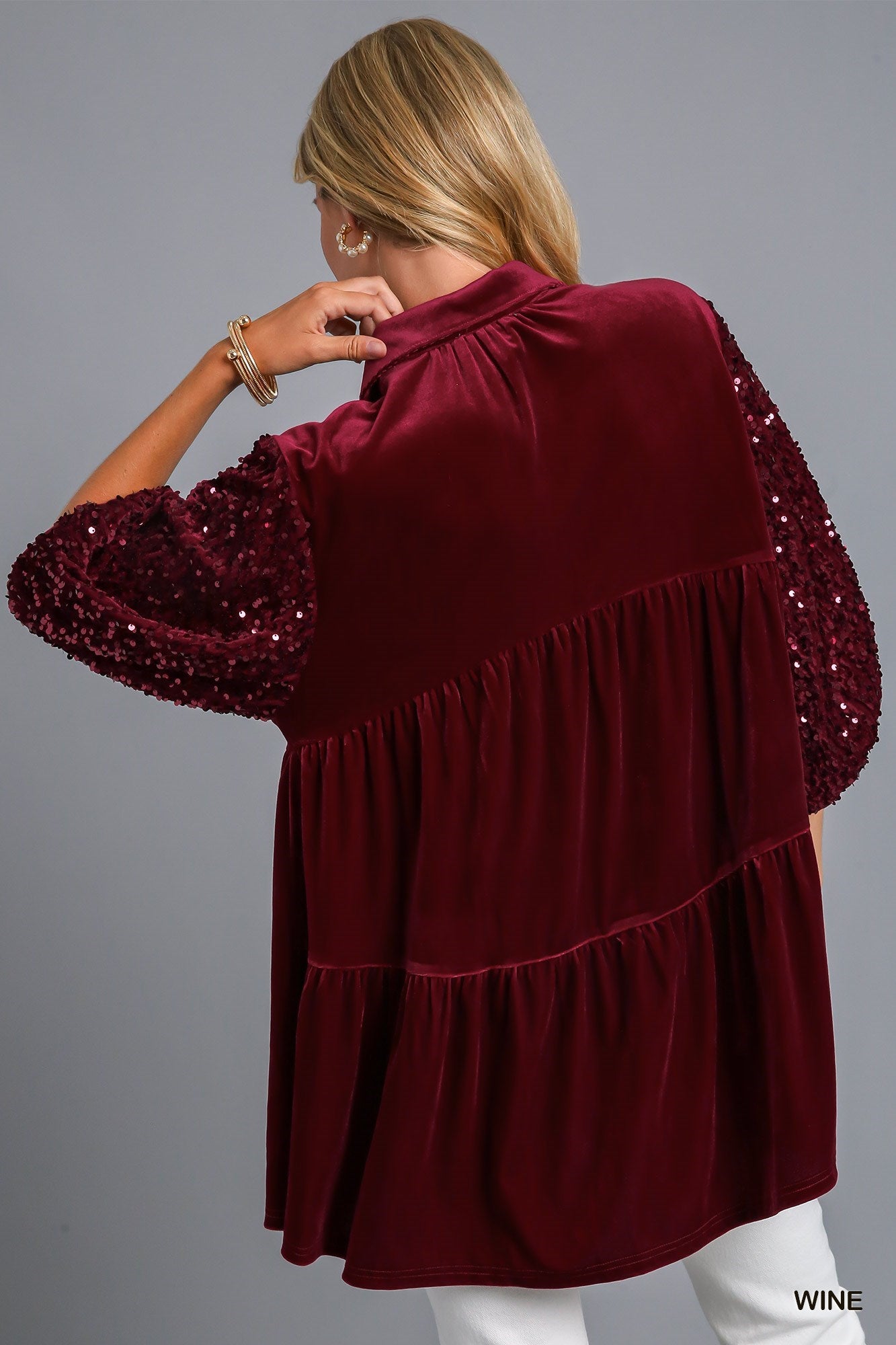 Wine Velvet Tunic Dress