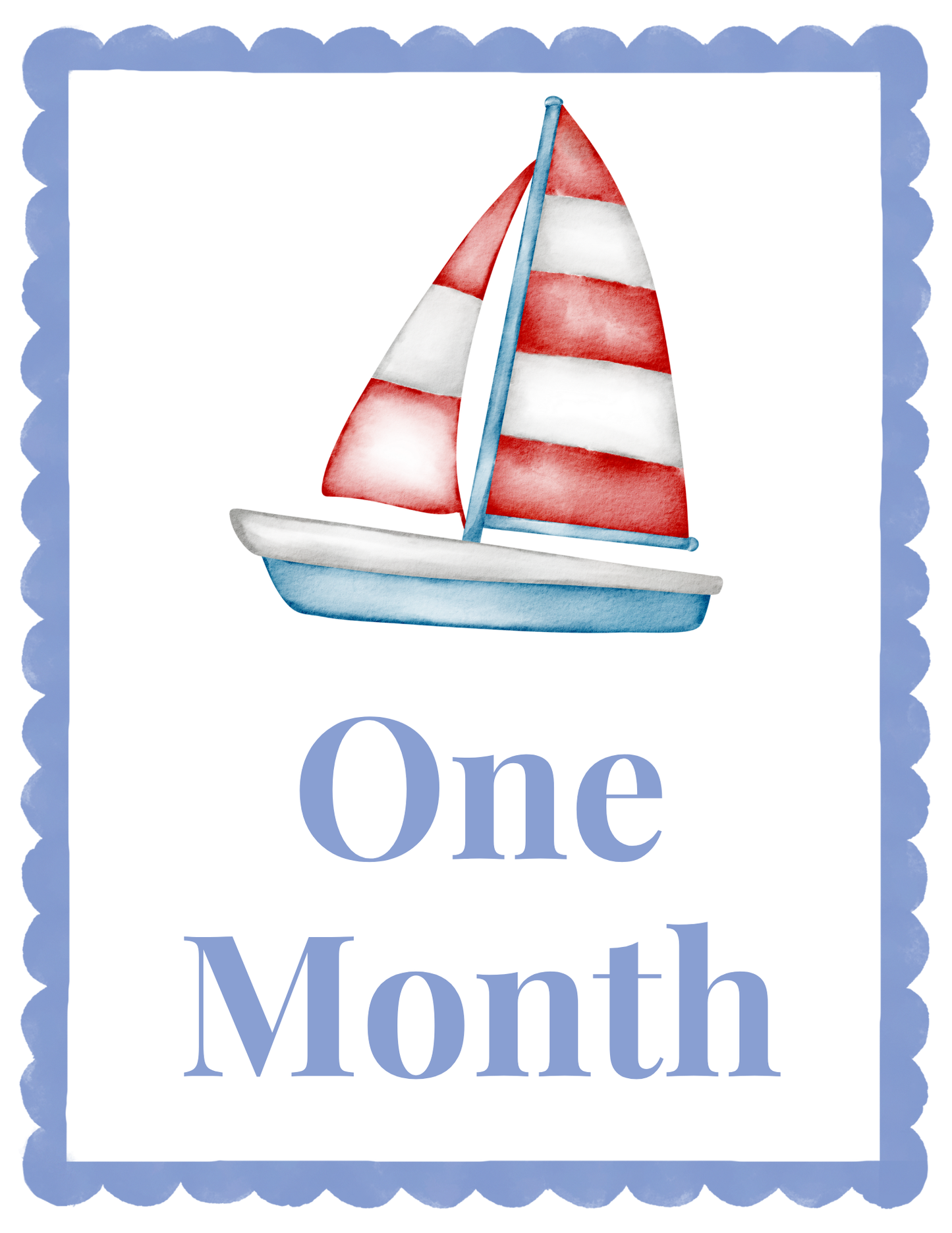 Red Sailboat Milestone Cards