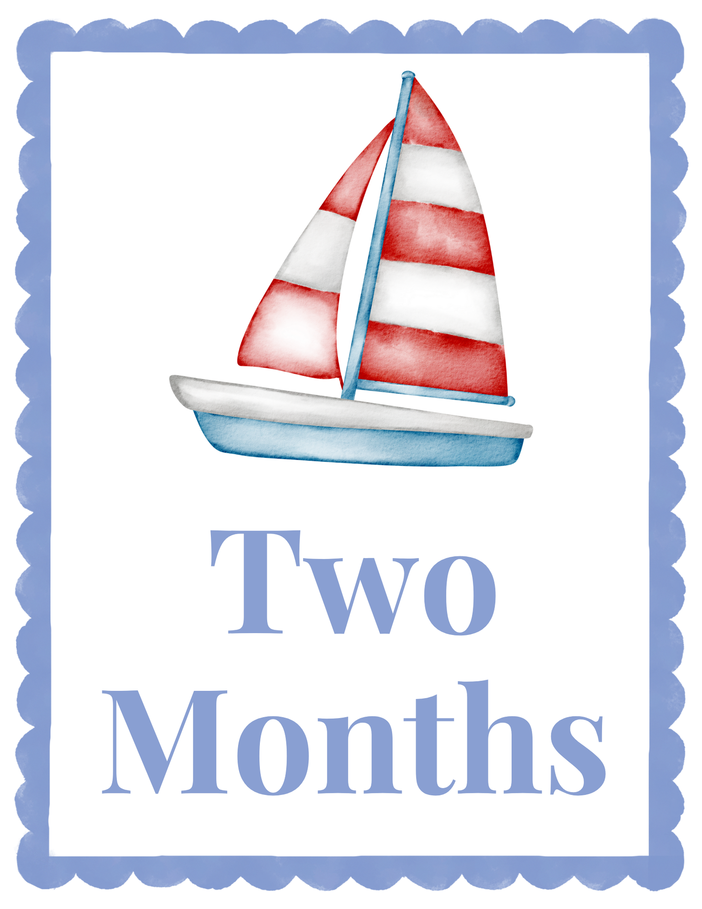 Red Sailboat Milestone Cards