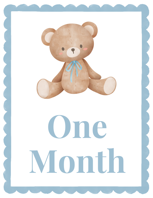 Little Blue Bear Milestone Cards