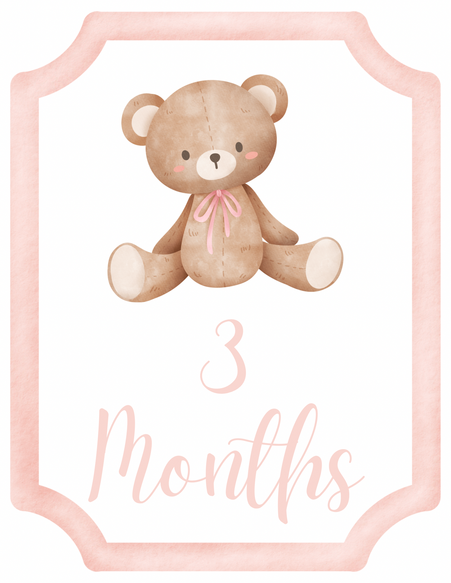 Little Pink Bear Milestone Cards