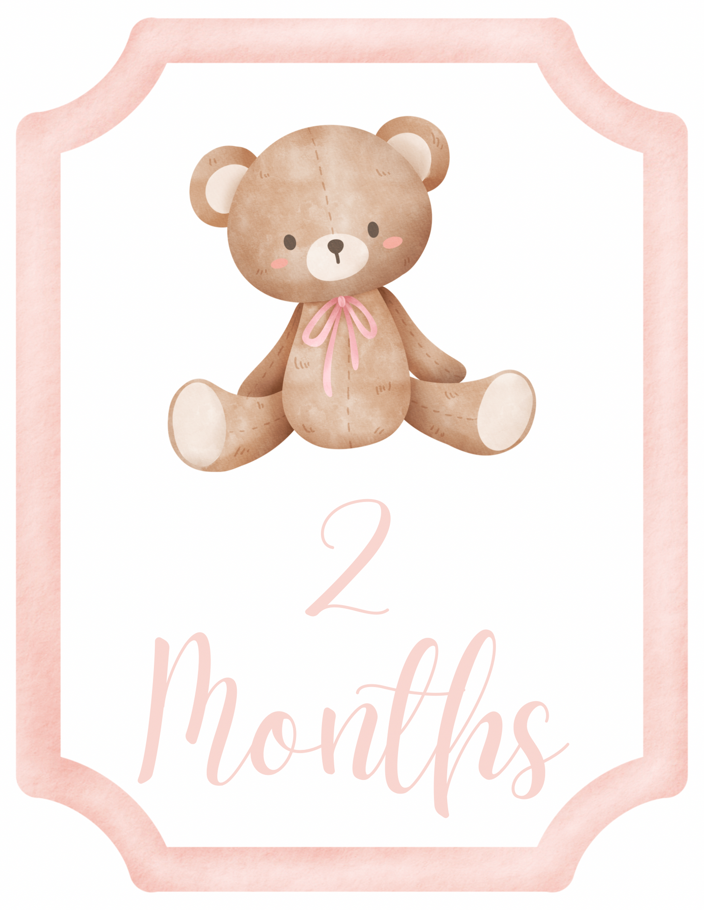 Little Pink Bear Milestone Cards