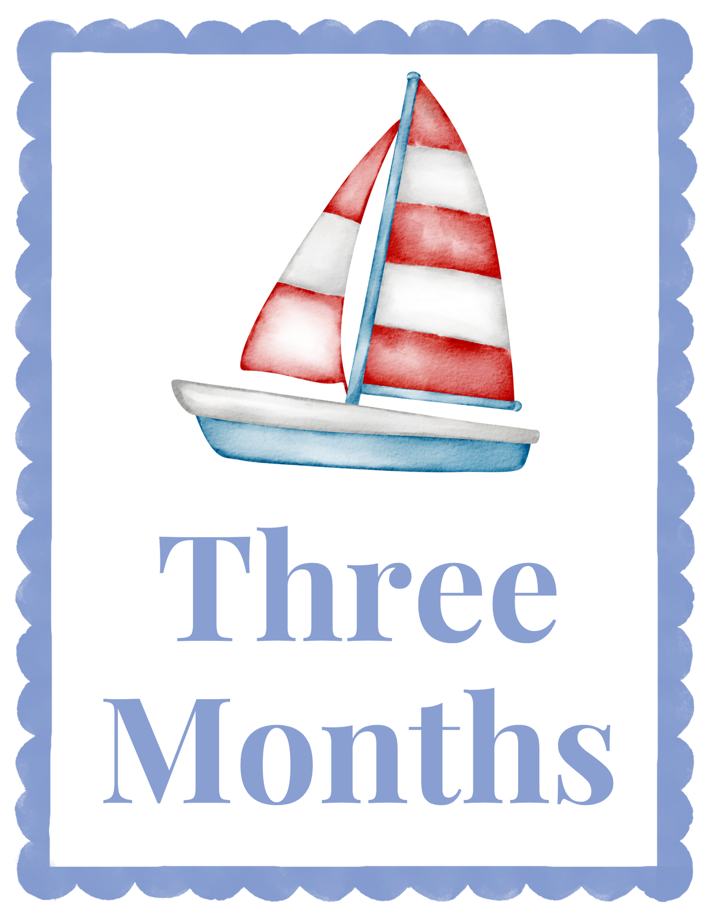 Red Sailboat Milestone Cards