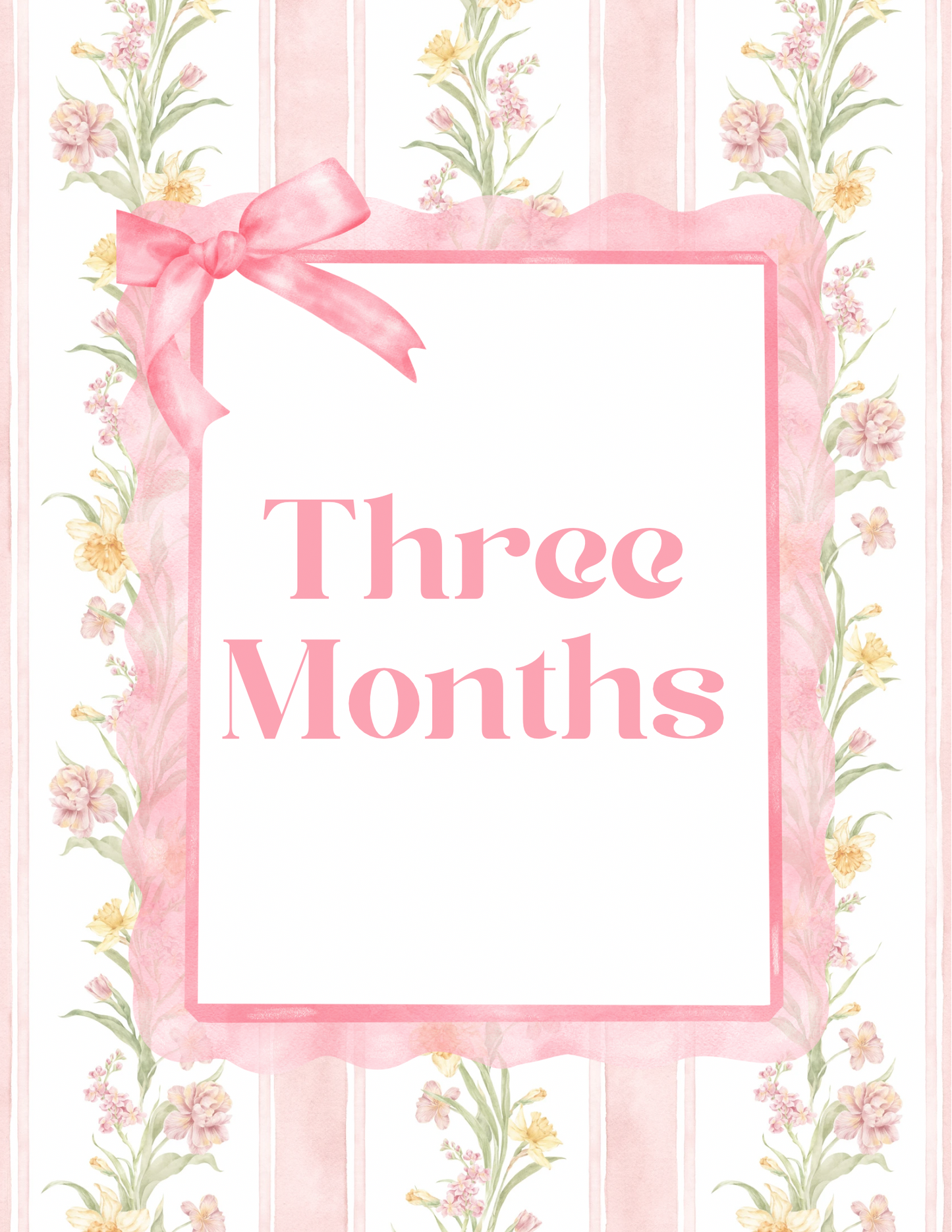 Pink Grand Millennial Milestone Cards