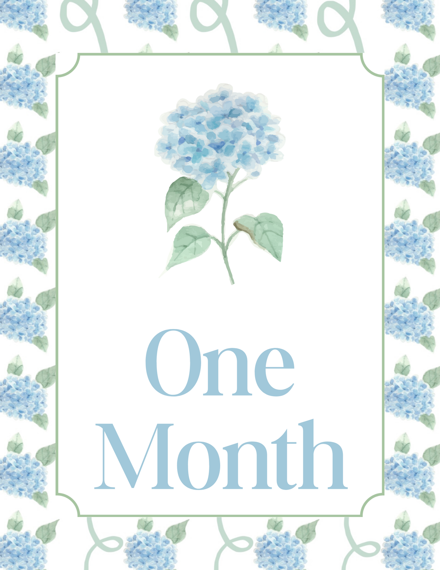 Blue Hydrangea Milestone Cards