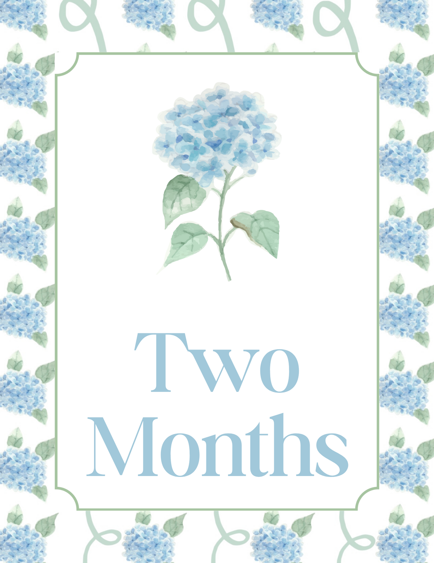 Blue Hydrangea Milestone Cards