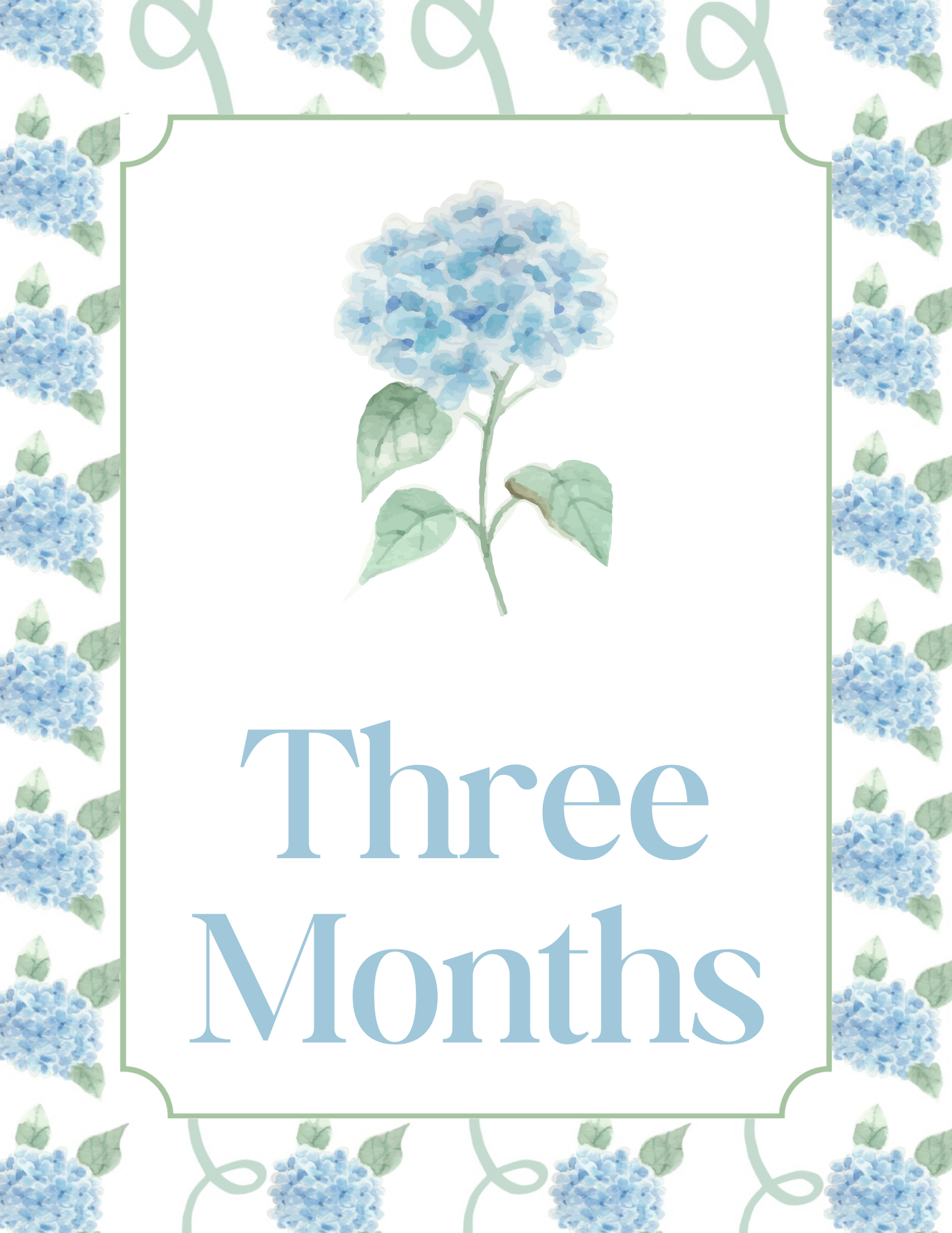 Blue Hydrangea Milestone Cards